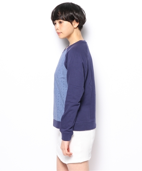 coen（コーエン）の「裏毛レーススウェットプルオーバー（スウェット・レディース・ライトグレー/ライトブルー・LARGE/MEDIUM）」の6枚目の写真