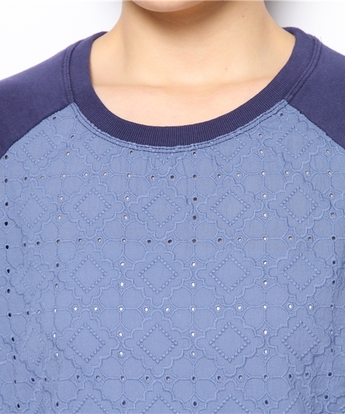 coen（コーエン）の「裏毛レーススウェットプルオーバー（スウェット・レディース・ライトグレー/ライトブルー・LARGE/MEDIUM）」の7枚目の写真