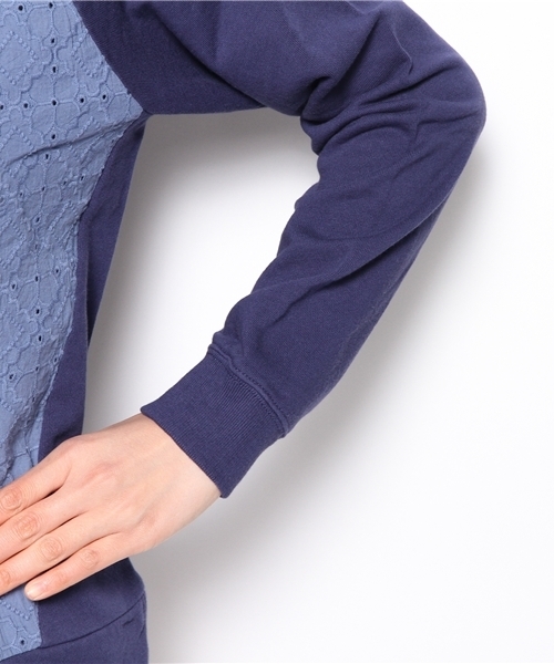 coen（コーエン）の「裏毛レーススウェットプルオーバー（スウェット・レディース・ライトグレー/ライトブルー・LARGE/MEDIUM）」の8枚目の写真