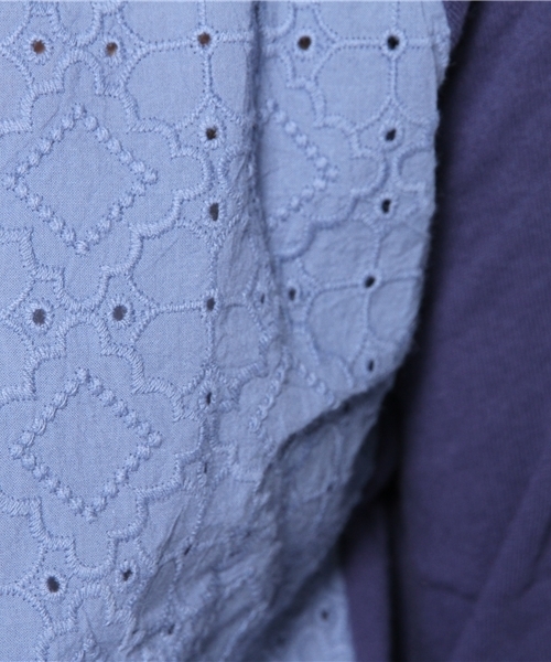 coen（コーエン）の「裏毛レーススウェットプルオーバー（スウェット・レディース・ライトグレー/ライトブルー・LARGE/MEDIUM）」の5枚目の写真