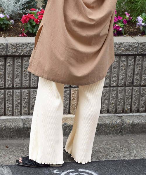 w closet（ダブルクローゼット）の「リブベルボトムパンツ（その他パンツ・レディース・ベージュ/オフホワイト/グレー系その他/ライトブラウン/スミクロ・FREE）」の14枚目の写真