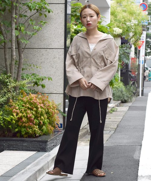 w closet（ダブルクローゼット）の「リブベルボトムパンツ（その他パンツ・レディース・ベージュ/オフホワイト/グレー系その他/ライトブラウン/スミクロ・FREE）」の12枚目の写真