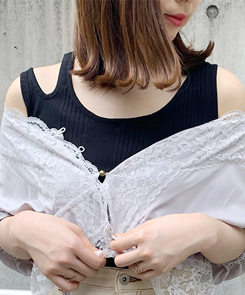 apres jour（アプレジュール）の「リブ肩開きタンク【ZOZOTOWN限定アイテム】（タンクトップ・レディース・ブラック/モカ/オフホワイト・フリー）」の11枚目の写真