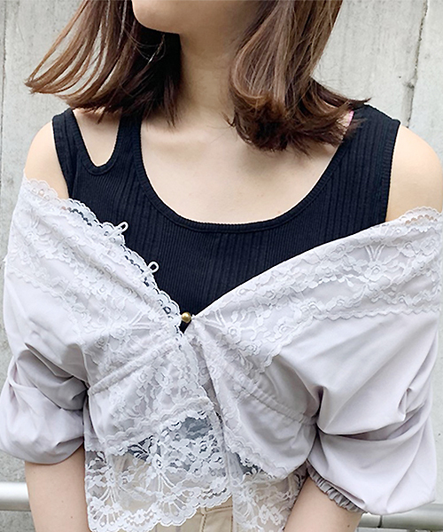 apres jour（アプレジュール）の「リブ肩開きタンク【ZOZOTOWN限定アイテム】（タンクトップ・レディース・ブラック/モカ/オフホワイト・フリー）」の12枚目の写真