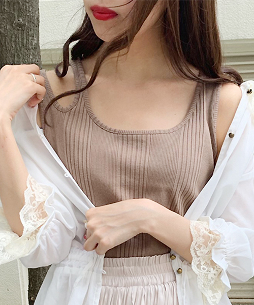 apres jour（アプレジュール）の「リブ肩開きタンク【ZOZOTOWN限定アイテム】（タンクトップ・レディース・ブラック/モカ/オフホワイト・フリー）」の15枚目の写真