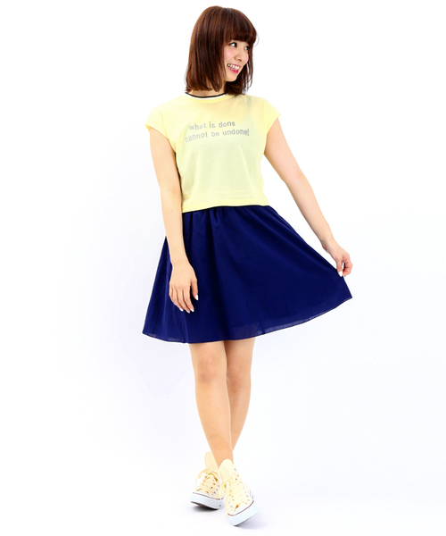 WEGO（ウィゴー）の「WEGO/ラインリブフレアスカート（スカート・レディース・ホワイト/グリーン/ネイビー/ライトイエロー・FREE）」の18枚目の写真