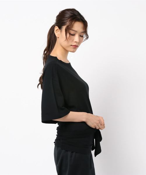 IENA LA BOUCLE(イエナラブークル)の「IENA LA BOUCLE 強撚 裏毛リボンプルオーバー◆(Tシャツ/カットソー・レディース・ブラック/ブラウン・FREE)」の4枚目の写真