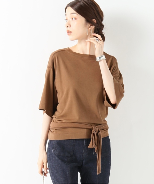 IENA LA BOUCLE(イエナラブークル)の「IENA LA BOUCLE 強撚 裏毛リボンプルオーバー◆(Tシャツ/カットソー・レディース・ブラック/ブラウン・FREE)」の2枚目の写真