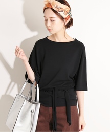 IENA LA BOUCLE 強撚 裏毛リボンプルオーバー◆