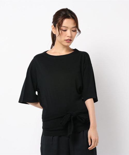 IENA LA BOUCLE(イエナラブークル)の「IENA LA BOUCLE 強撚 裏毛リボンプルオーバー◆(Tシャツ/カットソー・レディース・ブラック/ブラウン・FREE)」の3枚目の写真