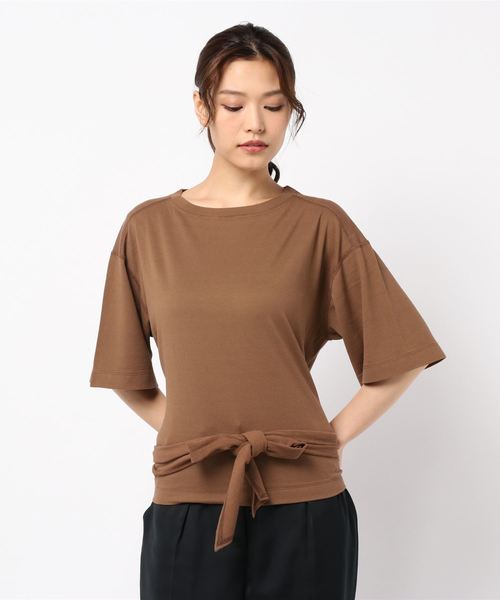 IENA LA BOUCLE(イエナラブークル)の「IENA LA BOUCLE 強撚 裏毛リボンプルオーバー◆(Tシャツ/カットソー・レディース・ブラック/ブラウン・FREE)」の6枚目の写真