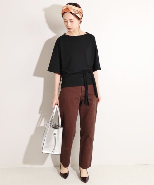IENA LA BOUCLE(イエナラブークル)の「IENA LA BOUCLE 強撚 裏毛リボンプルオーバー◆(Tシャツ/カットソー・レディース・ブラック/ブラウン・FREE)」の15枚目の写真