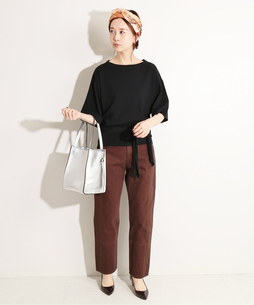IENA LA BOUCLE(イエナラブークル)の「IENA LA BOUCLE 強撚 裏毛リボンプルオーバー◆(Tシャツ/カットソー・レディース・ブラック/ブラウン・FREE)」の13枚目の写真