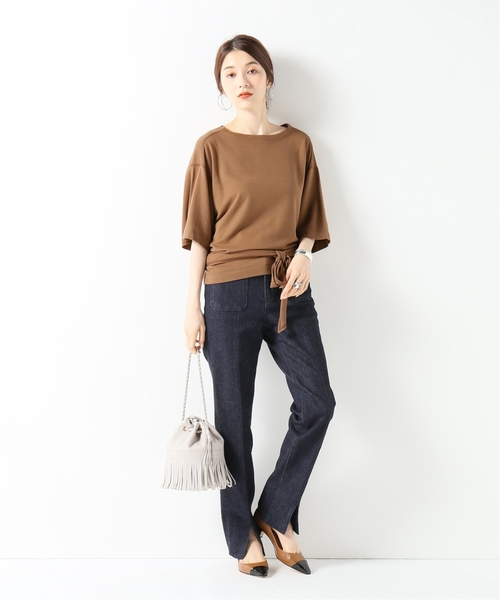 IENA LA BOUCLE(イエナラブークル)の「IENA LA BOUCLE 強撚 裏毛リボンプルオーバー◆(Tシャツ/カットソー・レディース・ブラック/ブラウン・FREE)」の9枚目の写真