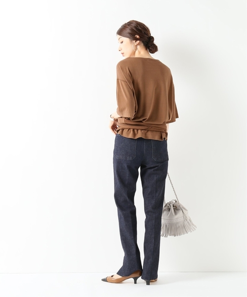 IENA LA BOUCLE(イエナラブークル)の「IENA LA BOUCLE 強撚 裏毛リボンプルオーバー◆(Tシャツ/カットソー・レディース・ブラック/ブラウン・FREE)」の10枚目の写真