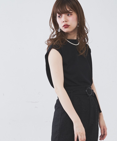 natural couture（ナチュラルクチュール）の「ＰＰ便利なリブテレコノースリ（タンクトップ・レディース・ブラウン/ブラック/アイボリー/ベージュ/ラベンダー/カーキ・FREE）」の3枚目の写真