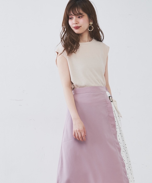 natural couture（ナチュラルクチュール）の「ＰＰ便利なリブテレコノースリ（タンクトップ・レディース・ブラウン/ブラック/アイボリー/ベージュ/ラベンダー/カーキ・FREE）」の20枚目の写真