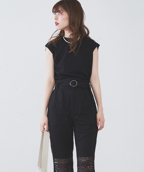 natural couture（ナチュラルクチュール）の「ＰＰ便利なリブテレコノースリ（タンクトップ・レディース・ブラウン/ブラック/アイボリー/ベージュ/ラベンダー/カーキ・FREE）」の14枚目の写真