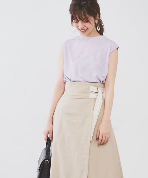 natural couture（ナチュラルクチュール）の「ＰＰ便利なリブテレコノースリ（タンクトップ・レディース・ブラウン/ブラック/アイボリー/ベージュ/ラベンダー/カーキ・FREE）」の13枚目の写真