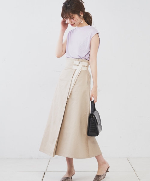 natural couture（ナチュラルクチュール）の「ＰＰ便利なリブテレコノースリ（タンクトップ・レディース・ブラウン/ブラック/アイボリー/ベージュ/ラベンダー/カーキ・FREE）」の22枚目の写真