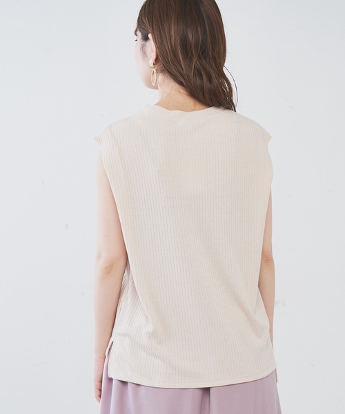 natural couture（ナチュラルクチュール）の「ＰＰ便利なリブテレコノースリ（タンクトップ・レディース・ブラウン/ブラック/アイボリー/ベージュ/ラベンダー/カーキ・FREE）」の16枚目の写真