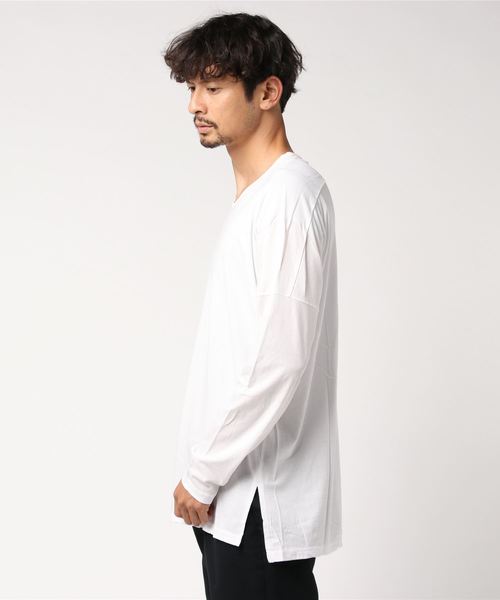 KAZUYUKI KUMAGAI ATTACHMENT(カズユキクマガイアタッチメント)の「40/-フレスカハイケージ天竺 クルーネックドルマンL/S(Tシャツ/カットソー・メンズ・ホワイト/ライトブルー/ブラック/オフホワイト/ライトベージュ・1/2/3)」の6枚目の写真