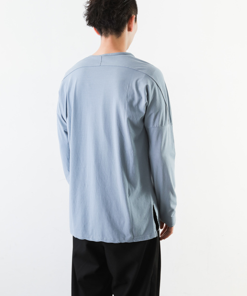 KAZUYUKI KUMAGAI ATTACHMENT(カズユキクマガイアタッチメント)の「40/-フレスカハイケージ天竺 クルーネックドルマンL/S(Tシャツ/カットソー・メンズ・ホワイト/ライトブルー/ブラック/オフホワイト/ライトベージュ・1/2/3)」の15枚目の写真