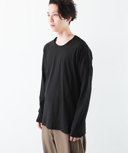 KAZUYUKI KUMAGAI ATTACHMENT(カズユキクマガイアタッチメント)の「40/-フレスカハイケージ天竺 クルーネックドルマンL/S(Tシャツ/カットソー・メンズ・ホワイト/ライトブルー/ブラック/オフホワイト/ライトベージュ・1/2/3)」の16枚目の写真