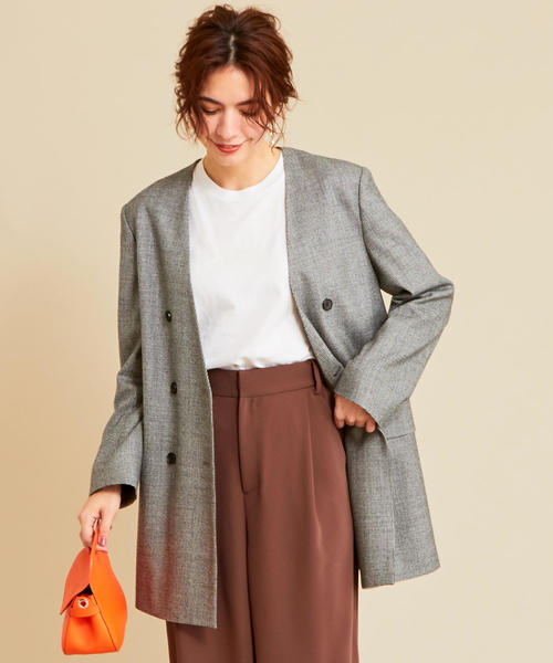 BEAUTY&YOUTH UNITED ARROWS(ビューティーアンドユースユナイテッドアローズ)の「BY ハウンドトゥースダブルノーカラージャケットо(ノーカラージャケット・レディース・その他1・MEDIUM/SMALL)」の17枚目の写真
