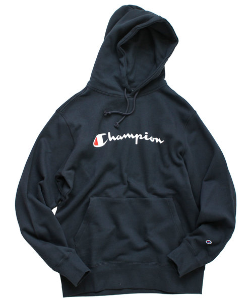 Champion（チャンピオン）の「裏毛プリントパーカー C3-Q102（パーカー・メンズ・ネイビー/イエロー/レッド/グレー/ホワイト/ブラック・MEDIUM/LARGE/X-LARGE）」の4枚目の写真