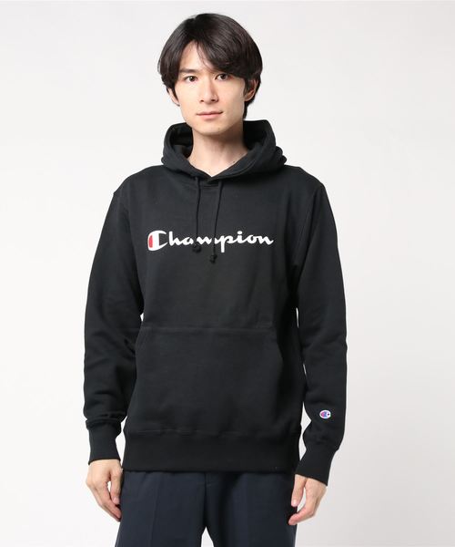 Champion（チャンピオン）の「裏毛プリントパーカー C3-Q102（パーカー・メンズ・ネイビー/イエロー/レッド/グレー/ホワイト/ブラック・MEDIUM/LARGE/X-LARGE）」の20枚目の写真