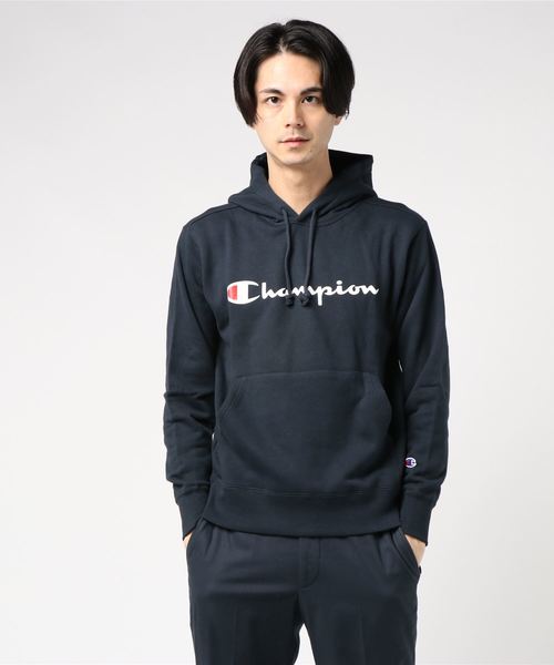 Champion（チャンピオン）の「裏毛プリントパーカー C3-Q102（パーカー・メンズ・ネイビー/イエロー/レッド/グレー/ホワイト/ブラック・MEDIUM/LARGE/X-LARGE）」の18枚目の写真