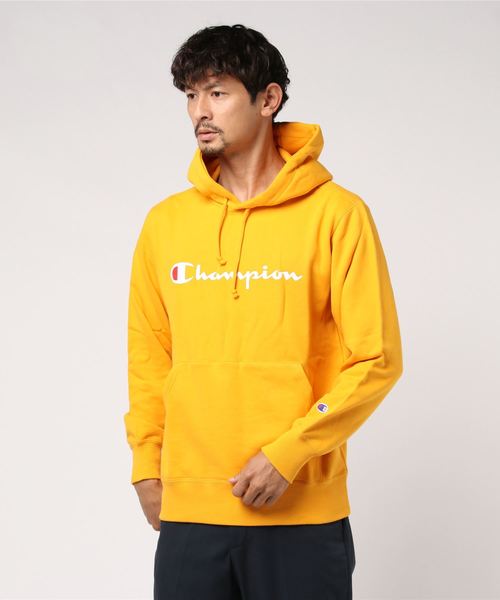 Champion（チャンピオン）の「裏毛プリントパーカー C3-Q102（パーカー・メンズ・ネイビー/イエロー/レッド/グレー/ホワイト/ブラック・MEDIUM/LARGE/X-LARGE）」の17枚目の写真