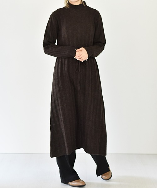 ワンピースベルト付フレアニットワンピース ワンピース Retrogirl レトロガール のファッション