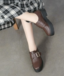 Shoes in Closet | 《XS～5L※一部対象外》◆軽量　厚底ソール！！◆ マニッシュ　ワンベルトバックル厚底ローファー  4.5ｃｍヒール(ローファー)