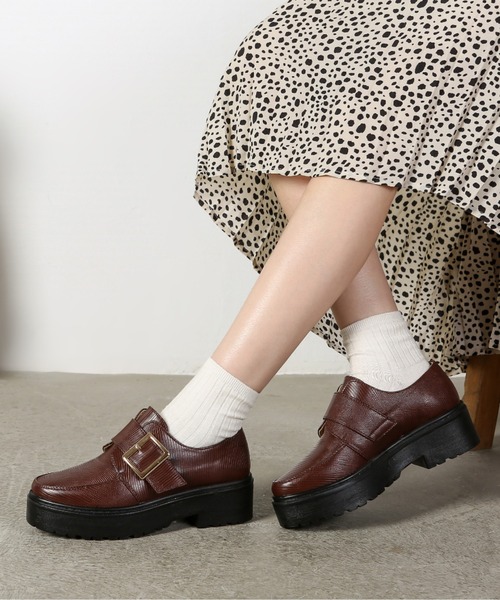 Shoes in Closet（シューズインクローゼット）の「軽量厚底 マニッシュ ワンベルトバックル  ローファー 1978（ローファー・レディース・ブラック/ブラック系その他/ダークブラウン/ブラック系その他5/ブラウン系その他5/アイボリー/ベージュ系その他5/グレー系その他7/ブラック系その他6/グレー系その他6/ベージュ系その他6/イエロー系その他6/ブラウン系その他6/ブラウン系その他・LL/S/M/L/4L/3L/XS/5L/6L）」の10枚目の写真