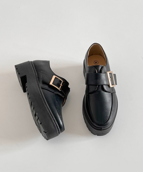 Shoes in Closet（シューズインクローゼット）の「軽量厚底 マニッシュ ワンベルトバックル  ローファー 1978（ローファー・レディース・ブラック/ブラック系その他/ダークブラウン/ブラック系その他5/ブラウン系その他5/アイボリー/ベージュ系その他5/グレー系その他7/ブラック系その他6/グレー系その他6/ベージュ系その他6/イエロー系その他6/ブラウン系その他6/ブラウン系その他・LL/S/M/L/4L/3L/XS/5L/6L）」の21枚目の写真