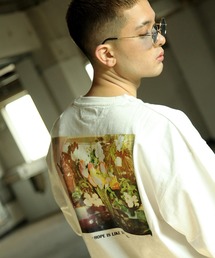 【Nilway】【USAコットン】バック柄プリントロンT/ロングTシャツ