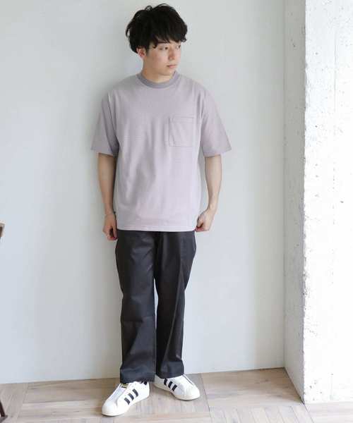 URBAN RESEARCH DOORS(アーバンリサーチドアーズ)の「『UR TECH』ミジンボーダー Tシャツ(Tシャツ/カットソー・メンズ・ブラック/ベージュ/パープル/ブルー・40/38)」の11枚目の写真