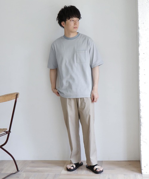 URBAN RESEARCH DOORS(アーバンリサーチドアーズ)の「『UR TECH』ミジンボーダー Tシャツ(Tシャツ/カットソー・メンズ・ブラック/ベージュ/パープル/ブルー・40/38)」の12枚目の写真