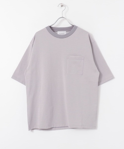 URBAN RESEARCH DOORS(アーバンリサーチドアーズ)の「『UR TECH』ミジンボーダー Tシャツ(Tシャツ/カットソー・メンズ・ブラック/ベージュ/パープル/ブルー・40/38)」の14枚目の写真