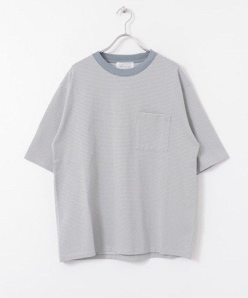 URBAN RESEARCH DOORS(アーバンリサーチドアーズ)の「『UR TECH』ミジンボーダー Tシャツ(Tシャツ/カットソー・メンズ・ブラック/ベージュ/パープル/ブルー・40/38)」の21枚目の写真