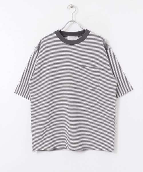 URBAN RESEARCH DOORS(アーバンリサーチドアーズ)の「『UR TECH』ミジンボーダー Tシャツ(Tシャツ/カットソー・メンズ・ブラック/ベージュ/パープル/ブルー・40/38)」の10枚目の写真