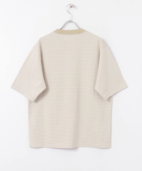 URBAN RESEARCH DOORS(アーバンリサーチドアーズ)の「『UR TECH』ミジンボーダー Tシャツ(Tシャツ/カットソー・メンズ・ブラック/ベージュ/パープル/ブルー・40/38)」の7枚目の写真
