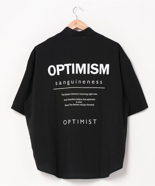 WEGO(ウィゴー)の「WEGO/レトロロゴビッグシルエット5分袖シャツ(シャツ/ブラウス・メンズ・ブラック/ベージュ/ホワイト系その他/ホワイト・LARGE/MEDIUM)」の5枚目の写真