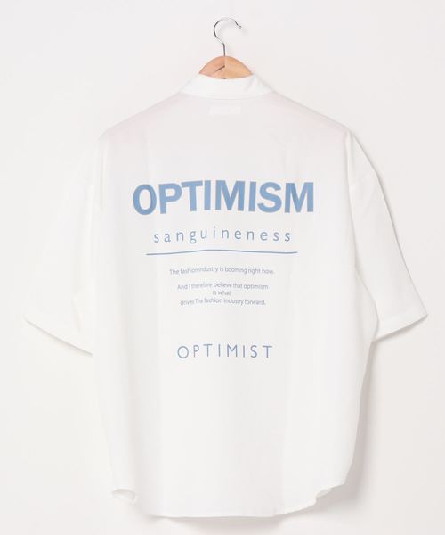 WEGO(ウィゴー)の「WEGO/レトロロゴビッグシルエット5分袖シャツ(シャツ/ブラウス・メンズ・ブラック/ベージュ/ホワイト系その他/ホワイト・LARGE/MEDIUM)」の7枚目の写真