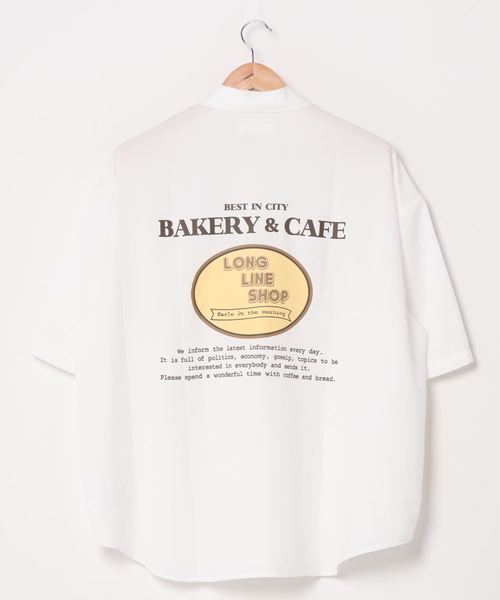 WEGO(ウィゴー)の「WEGO/レトロロゴビッグシルエット5分袖シャツ(シャツ/ブラウス・メンズ・ブラック/ベージュ/ホワイト系その他/ホワイト・LARGE/MEDIUM)」の8枚目の写真