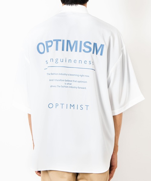 WEGO(ウィゴー)の「WEGO/レトロロゴビッグシルエット5分袖シャツ(シャツ/ブラウス・メンズ・ブラック/ベージュ/ホワイト系その他/ホワイト・LARGE/MEDIUM)」の19枚目の写真