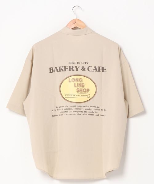 WEGO(ウィゴー)の「WEGO/レトロロゴビッグシルエット5分袖シャツ(シャツ/ブラウス・メンズ・ブラック/ベージュ/ホワイト系その他/ホワイト・LARGE/MEDIUM)」の11枚目の写真