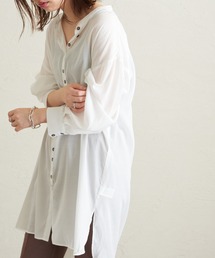 natural couture | ダブル釦バンドカラーシャツ(シャツ/ブラウス)